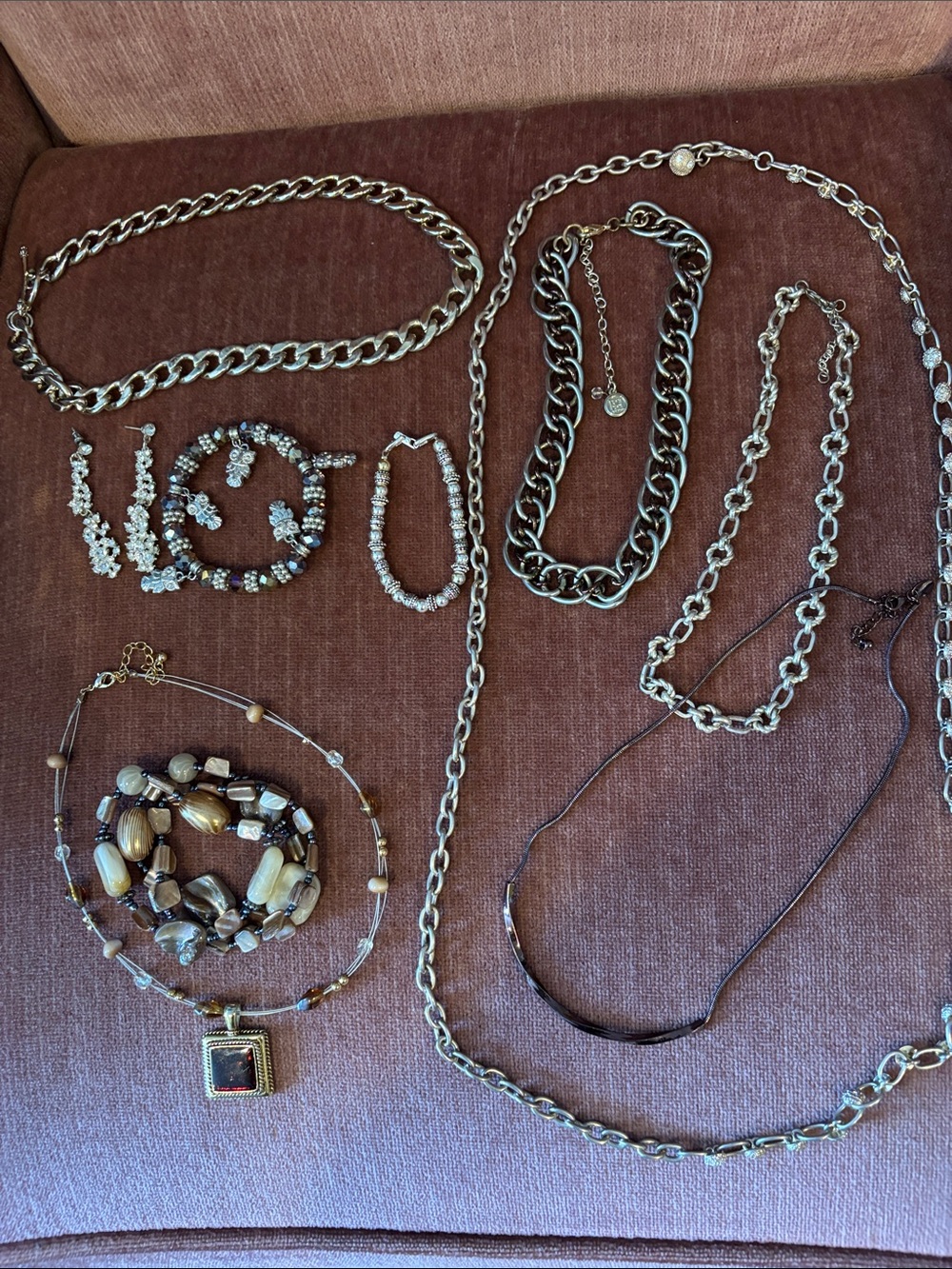 Assorted Silver-Tone Women's Necklace & Bracelet Set - Neutral Mix